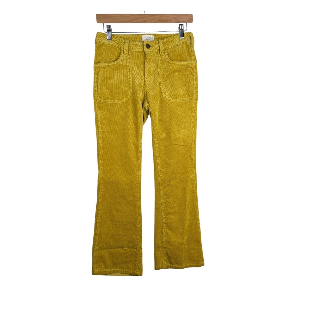 Anthropologie‎ Pilcro Low Rise Corduroy Flare Jeans size 26 Yellow